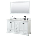 Deborah 60" Free Standing Double Vanity Set with Wood Cabinet, Marble Vanity Top, and Framed Mirror - image 10