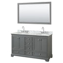 Deborah 60" Free Standing Double Vanity Set with Wood Cabinet, Marble Vanity Top, and Framed Mirror - image 11