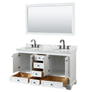 Deborah 60" Free Standing Double Vanity Set with Wood Cabinet, Marble Vanity Top, and Framed Mirror - image 18