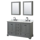 Deborah 60" Free Standing Double Vanity Set with Wood Cabinet, Marble Vanity Top, and Medicine Cabinet - image 2