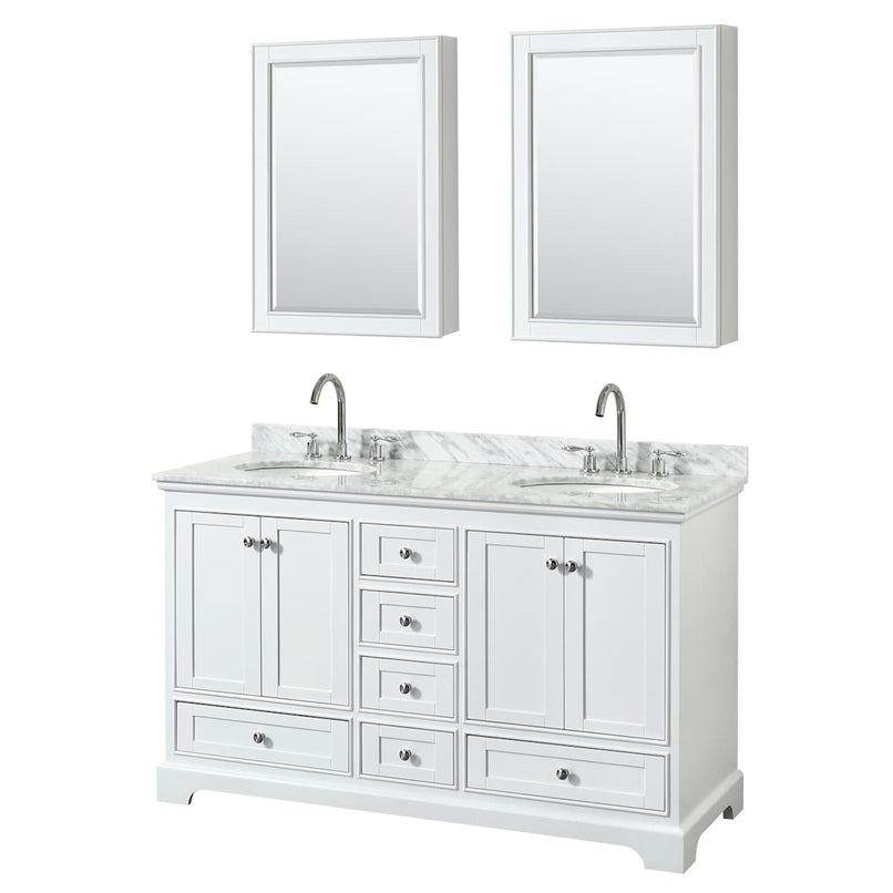 Deborah 60" Free Standing Double Vanity Set with Wood Cabinet, Marble Vanity Top, and Medicine Cabinet - image 7