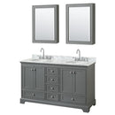 Deborah 60" Free Standing Double Vanity Set with Wood Cabinet, Marble Vanity Top, and Medicine Cabinet - image 12