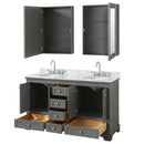 Deborah 60" Free Standing Double Vanity Set with Wood Cabinet, Marble Vanity Top, and Medicine Cabinet - image 19