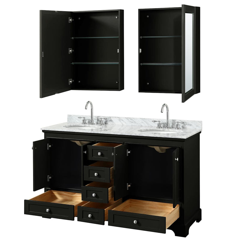 Deborah 60" Free Standing Double Vanity Set with Wood Cabinet, Marble Vanity Top, and Medicine Cabinet - image 20