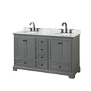 Deborah 60" Free Standing Double Vanity Set with Wood Cabinet and Marble Vanity Top - image 2