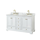Deborah 60" Free Standing Double Vanity Set with Wood Cabinet and Marble Vanity Top - image 9