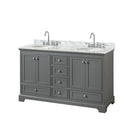 Deborah 60" Free Standing Double Vanity Set with Wood Cabinet and Marble Vanity Top - image 10