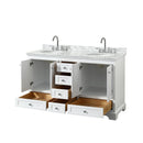Deborah 60" Free Standing Double Vanity Set with Wood Cabinet and Marble Vanity Top - image 13