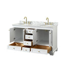 Deborah 60" Free Standing Double Vanity Set with Wood Cabinet and Marble Vanity Top - image 14