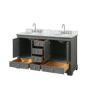 Deborah 60" Free Standing Double Vanity Set with Wood Cabinet and Marble Vanity Top - image 16