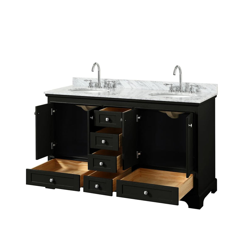 Deborah 60" Free Standing Double Vanity Set with Wood Cabinet and Marble Vanity Top - image 17