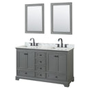 Deborah 60" Free Standing Double Vanity Set with Wood Cabinet, Marble Vanity Top, and Framed Mirror - image 2