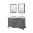 Deborah 60" Free Standing Double Vanity Set with Wood Cabinet, Marble Vanity Top, and Framed Mirror - image 11