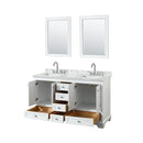 Deborah 60" Free Standing Double Vanity Set with Wood Cabinet, Marble Vanity Top, and Framed Mirror - image 14