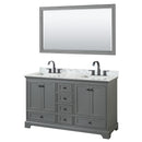 Deborah 60" Free Standing Double Vanity Set with Wood Cabinet, Marble Vanity Top, and Framed Mirror - image 2