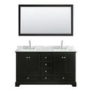 Deborah 60" Free Standing Double Vanity Set with Wood Cabinet, Marble Vanity Top, and Framed Mirror - image 12