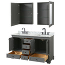 Deborah 60" Free Standing Double Vanity Set with Wood Cabinet, Marble Vanity Top, and Medicine Cabinet - image 3