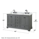 Deborah 60" Free Standing Double Vanity Set with Wood Cabinet, Marble Vanity Top, and Medicine Cabinet - image 7