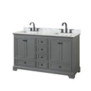 Deborah 60" Free Standing Double Vanity Set with Wood Cabinet and Marble Vanity Top - image 2