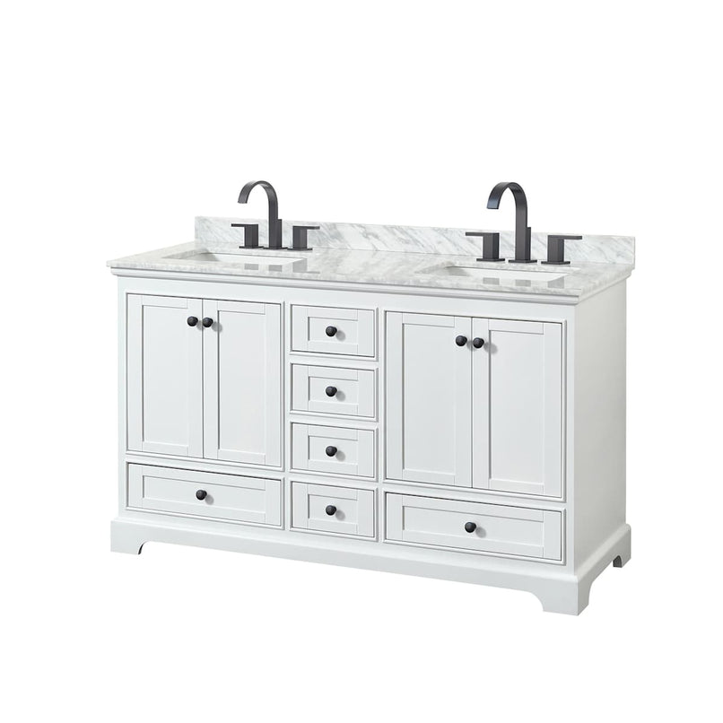 Deborah 60" Free Standing Double Vanity Set with Wood Cabinet and Marble Vanity Top - image 9