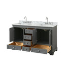Deborah 60" Free Standing Double Vanity Set with Wood Cabinet and Marble Vanity Top - image 16