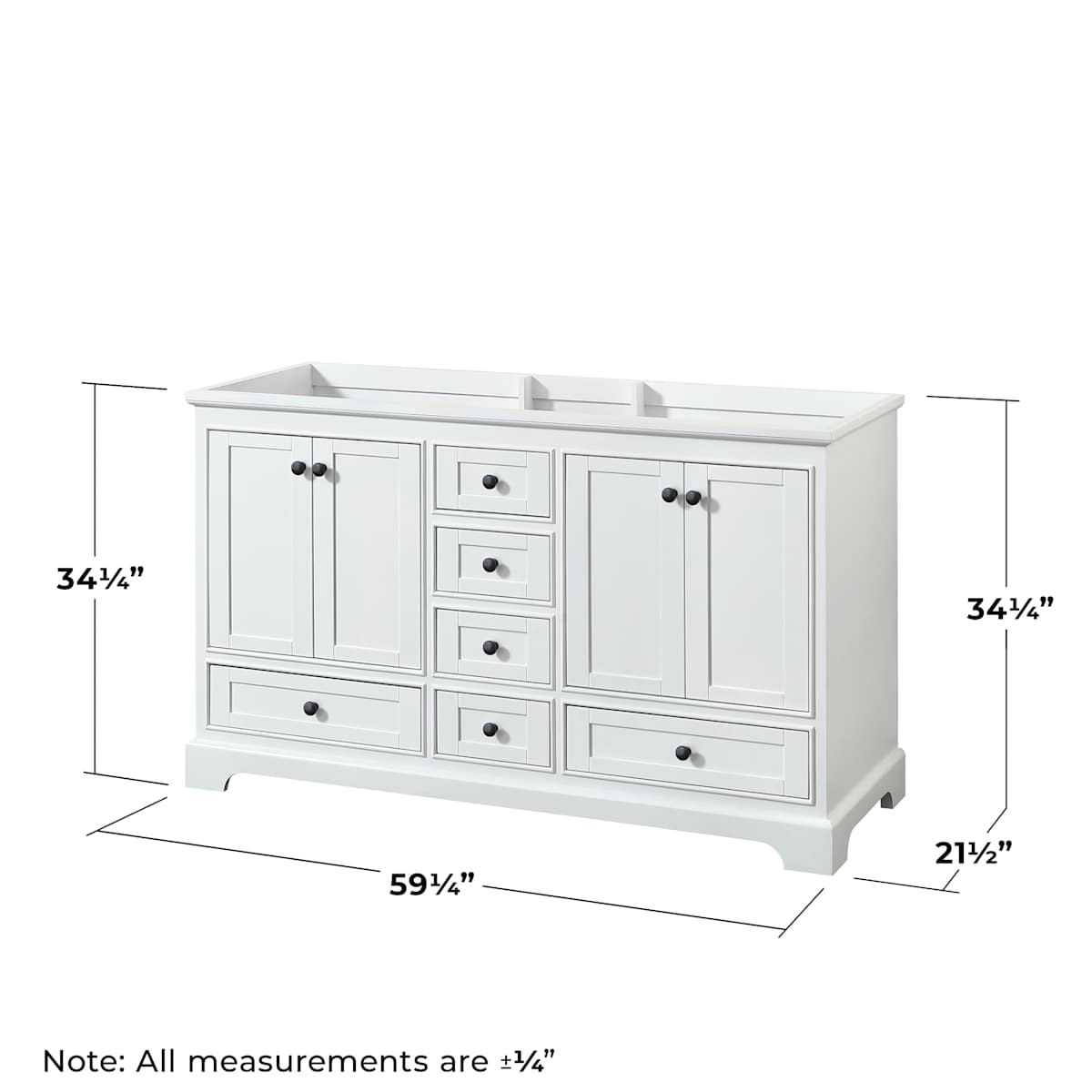 Deborah 59-1/4" Double Free Standing Wood Vanity Cabinet - Less Vanity Top