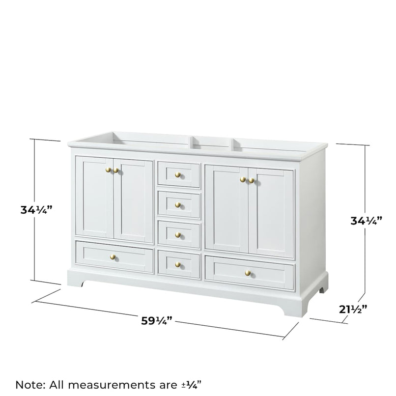 Deborah 59-1/4" Double Free Standing Wood Vanity Cabinet Only - Less Vanity Top - image 2