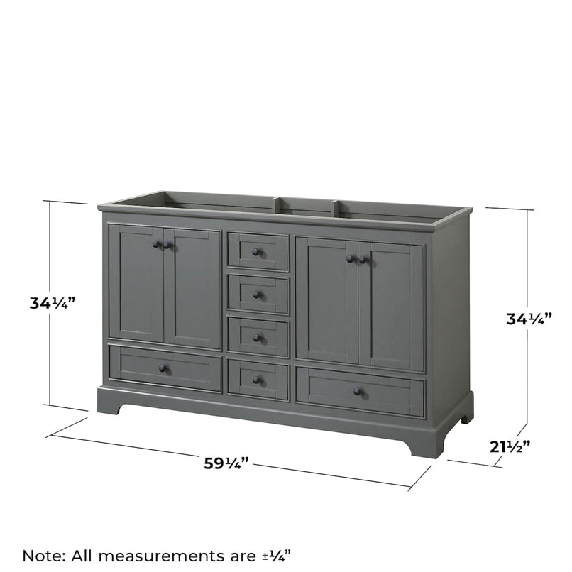 Deborah 59-1/4" Double Free Standing Wood Vanity Cabinet Only - Less Vanity Top - image 4