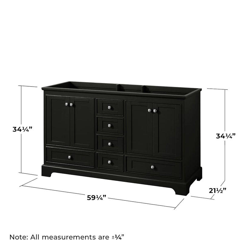 Deborah 59-1/4" Double Free Standing Wood Vanity Cabinet Only - Less Vanity Top - image 8