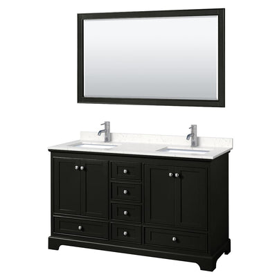 Deborah 60" Free Standing Double Basin Vanity Set with Cultured Marble Vanity Top and Framed Mirror - image 1