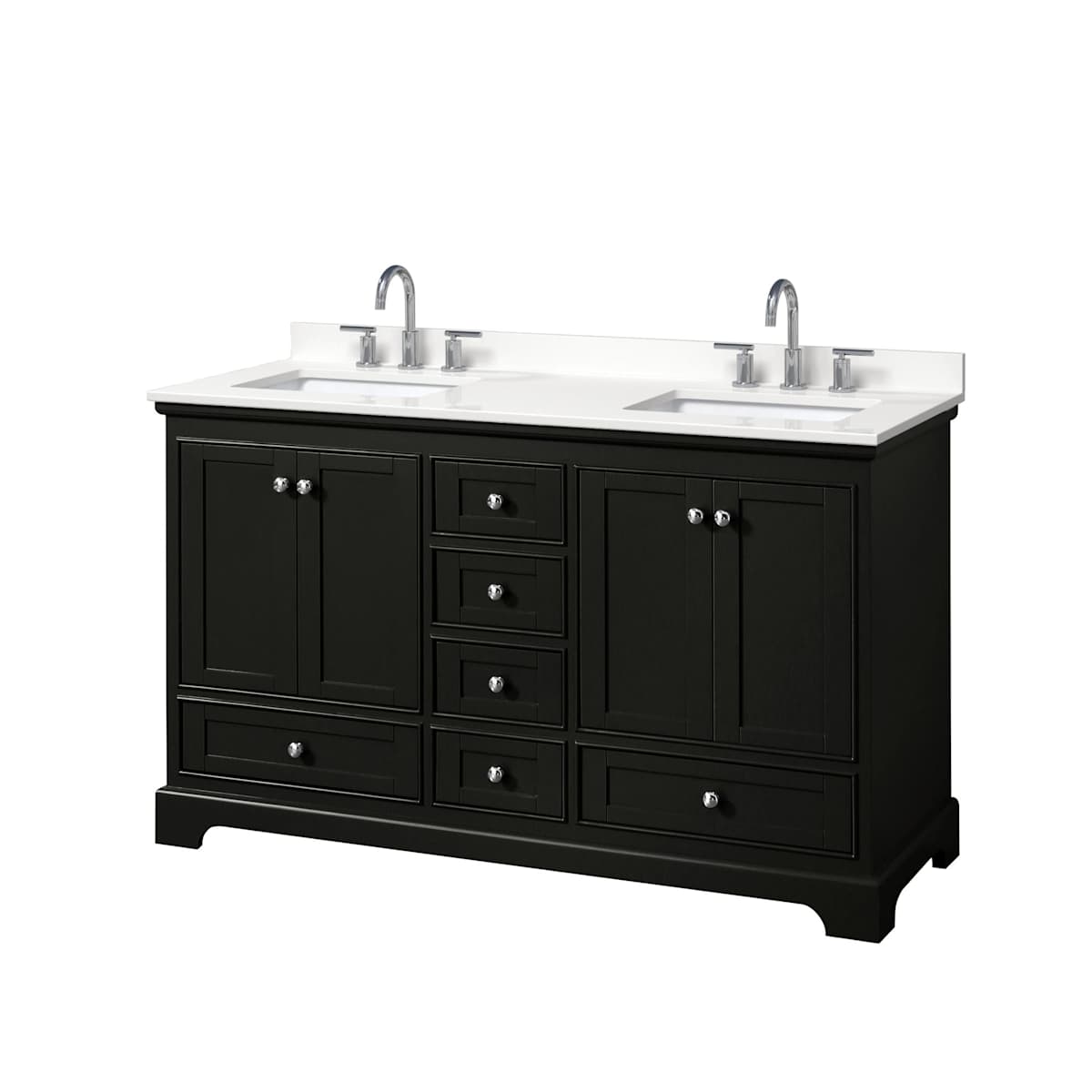 Deborah 60" Free Standing Double Basin Vanity Set with Cabinet and Quartz Vanity Top
