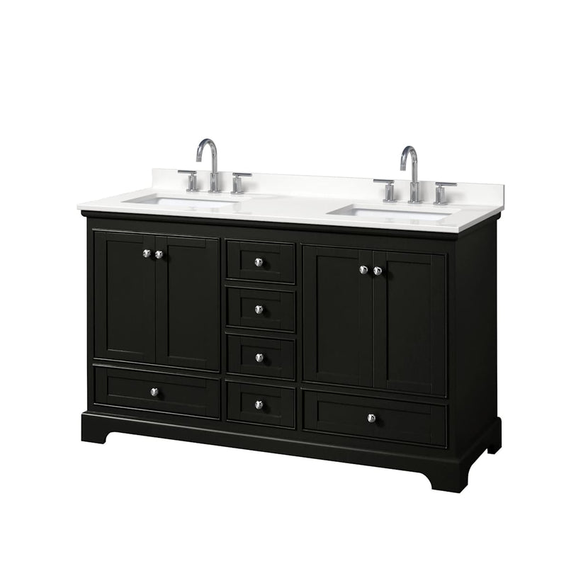 Deborah 60" Free Standing Double Basin Vanity Set with Cabinet and Quartz Vanity Top - image 1