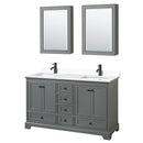 Deborah 60" Free Standing Double Basin Vanity Set with Cultured Marble Vanity Top and Framed Mirror - image 1