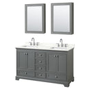 Deborah 60" Free Standing Double Basin Vanity Set with Cabinet, Quartz Vanity Top, and Medicine Cabinet - image 1