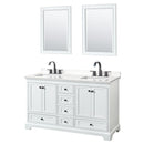 Deborah 60" Free Standing Double Basin Vanity Set with Cabinet, Quartz Vanity Top, and Framed Mirror - image 1