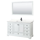 Deborah 60" Free Standing Single Basin Vanity Set with Cabinet, Quartz Vanity Top, and Framed Mirror - image 13