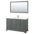 Deborah 60" Free Standing Single Basin Vanity Set with Cabinet, Quartz Vanity Top, and Framed Mirror - image 16