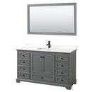 Deborah 60" Free Standing Single Basin Vanity Set with Cabinet, Quartz Vanity Top, and Framed Mirror - image 17