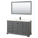 Deborah 60" Free Standing Single Basin Vanity Set with Cabinet, Quartz Vanity Top, and Framed Mirror - image 18