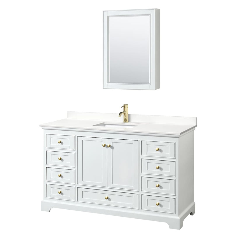 Deborah 60" Free Standing Single Basin Vanity Set with Cabinet, Quartz Vanity Top, and Medicine Cabinet - image 11