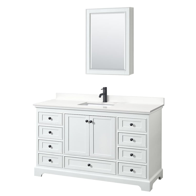 Deborah 60" Free Standing Single Basin Vanity Set with Cabinet, Quartz Vanity Top, and Medicine Cabinet - image 13