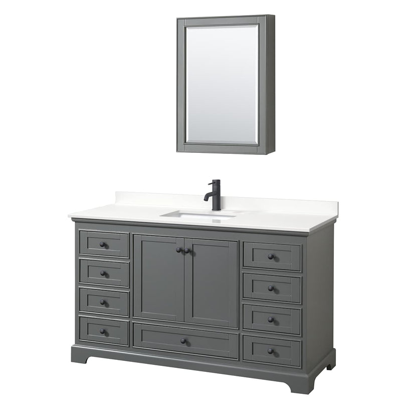 Deborah 60" Free Standing Single Basin Vanity Set with Cabinet, Quartz Vanity Top, and Medicine Cabinet - image 17
