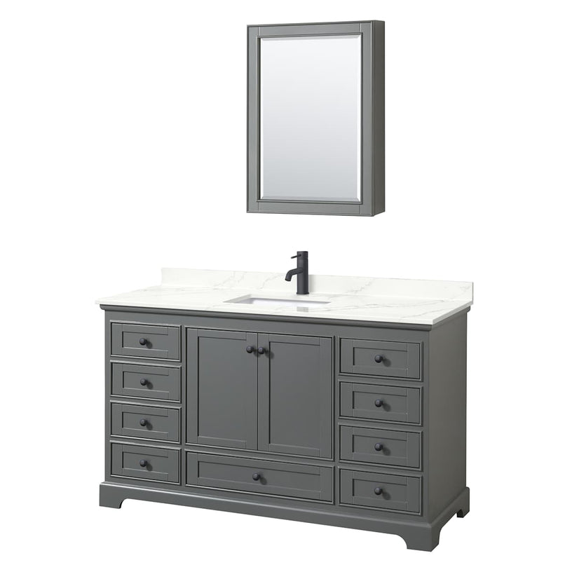 Deborah 60" Free Standing Single Basin Vanity Set with Cabinet, Quartz Vanity Top, and Medicine Cabinet - image 18