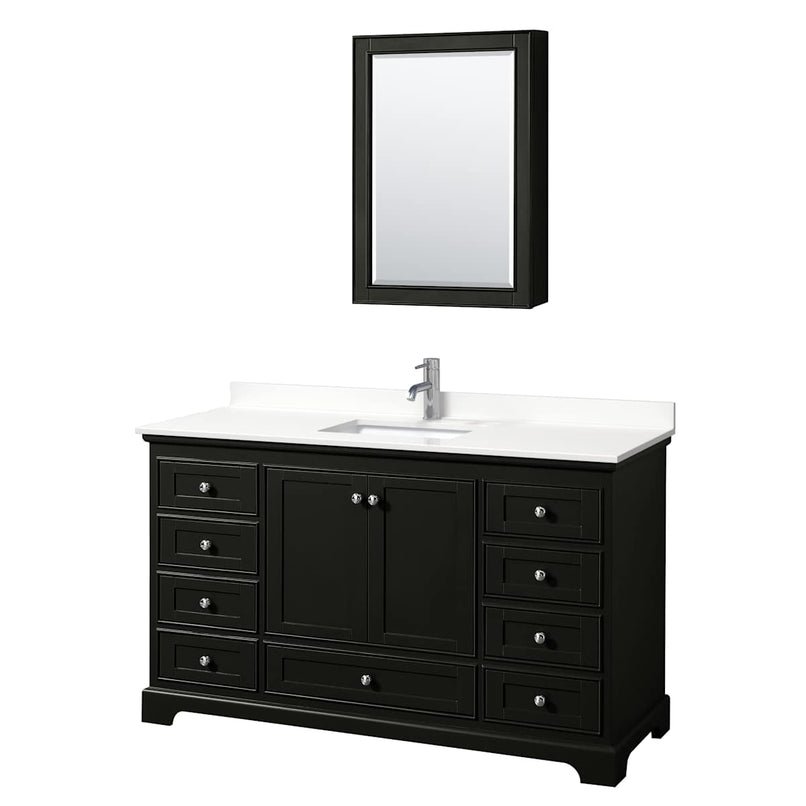 Deborah 60" Free Standing Single Basin Vanity Set with Cabinet, Quartz Vanity Top, and Medicine Cabinet - image 19
