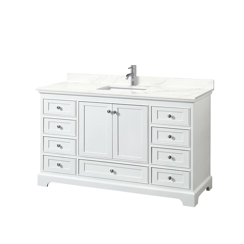 Deborah 60" Free Standing Single Basin Vanity Set with Cabinet and Quartz Vanity Top - image 9