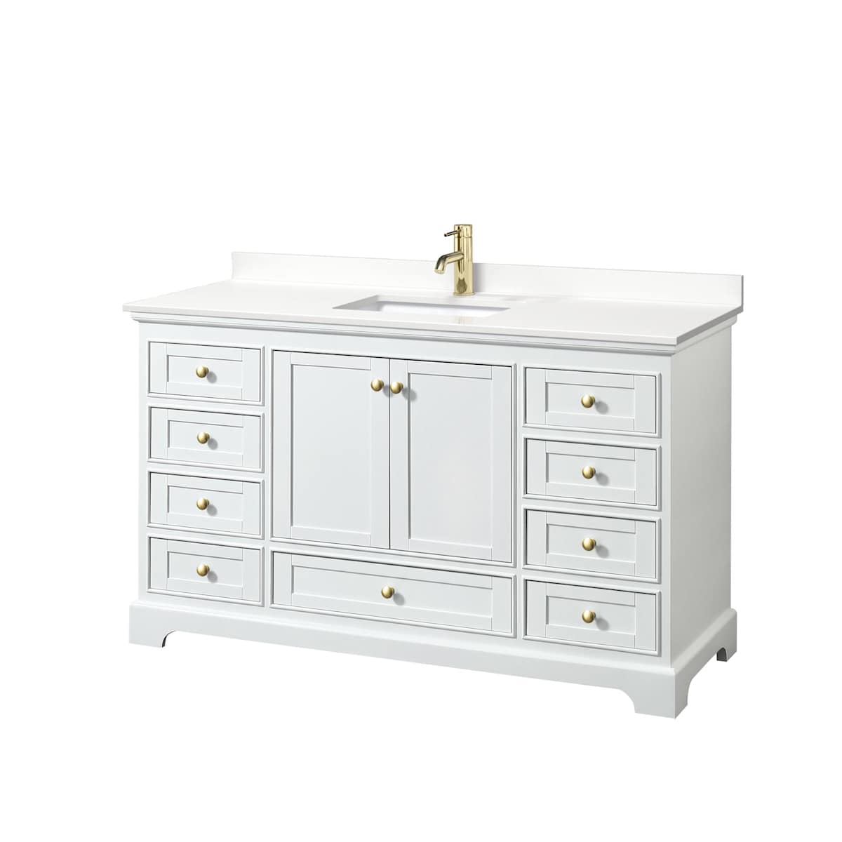 Deborah 60" Free Standing Single Basin Vanity Set with Cabinet and Quartz Vanity Top