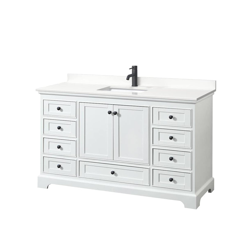 Deborah 60" Free Standing Single Basin Vanity Set with Cabinet and Quartz Vanity Top - image 12