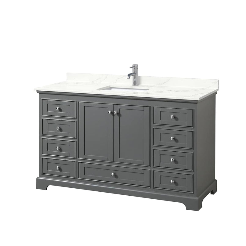 Deborah 60" Free Standing Single Basin Vanity Set with Cabinet and Quartz Vanity Top - image 15