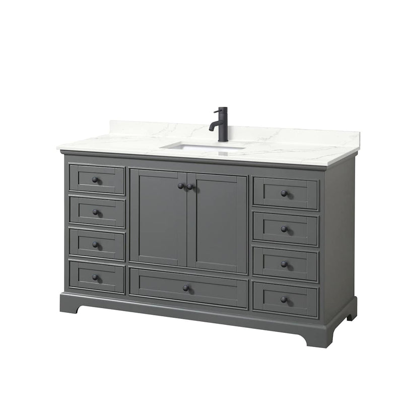 Deborah 60" Free Standing Single Basin Vanity Set with Cabinet and Quartz Vanity Top - image 17