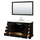 Deborah 60" Free Standing Single Basin Vanity Set with Cabinet, Quartz Vanity Top, and Framed Mirror - image 3